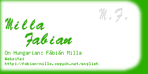 milla fabian business card
